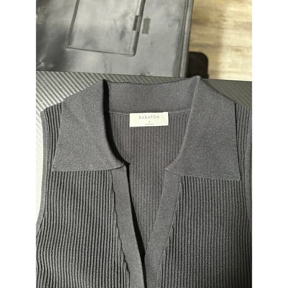 Babaton Ribbed Sculpt Knit Mini Dress Black Size Small BodyCon - Picture 3 of 11